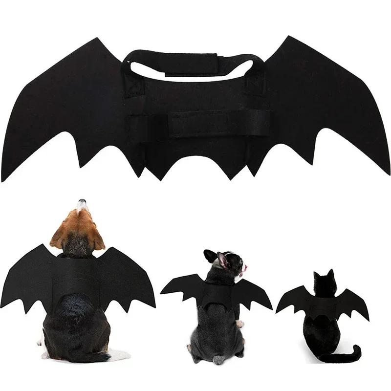 Cute Pet Cat Bat Wings for Halloween Party Decoration Cosplay Collar Accessory for Small Dogs Puppies Funny Costume Dress Up