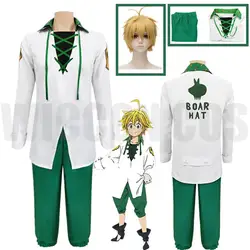 Anime Cosplay Meliodas Cosplay Costume Wig Dragon's Of Wrath Nanatsu No Taizai Imashime No Fukkatsu Wigs Man Halloween Party Cos