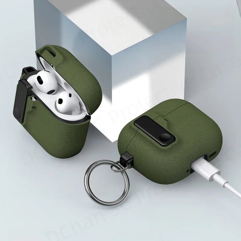 New Case for AirPod 5 Headphone Wireless Fundas with Keyring Shockproof Rugged Cover for AirPods 5/4/ Pro 3 with Lock Auto-Open
