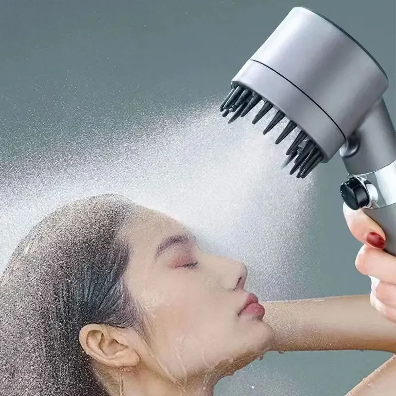 3 Modes Shower Head High Pressure Showerhead One-Key Stop Water Massage Shower Head with Filter Element Bathroom Accessories