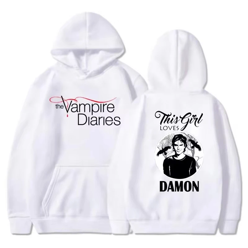 

The Vampire Diaries Hoodies Men Women Fashion Personality Hooded Sweatshirt Casual Outdoor Loose Long Sleeve Pullover
