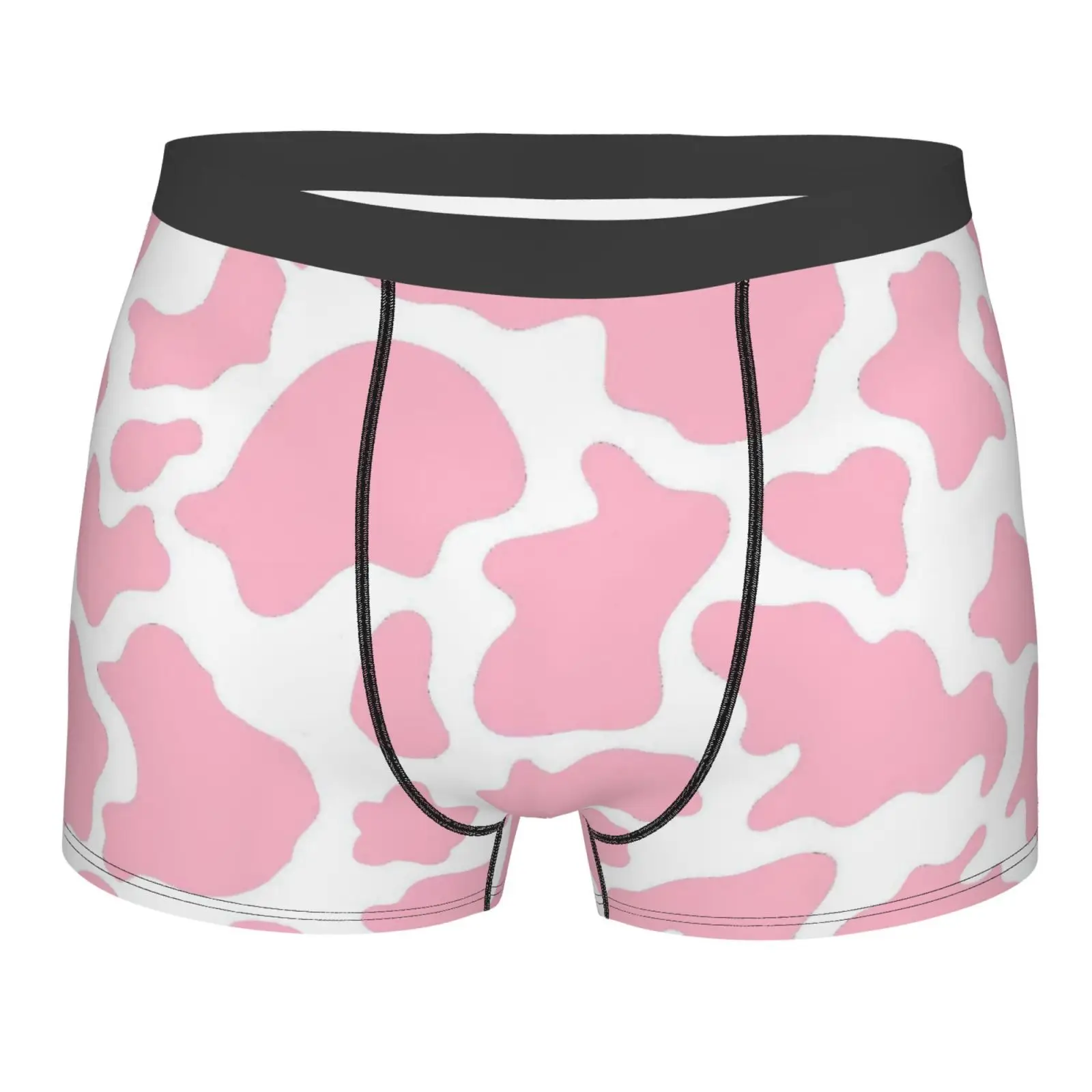 

Розовые мужские трусы-боксеры с принтом коровы и животного, нижнее белье, дышащие шорты-боксеры, дышащие трусы для Homme