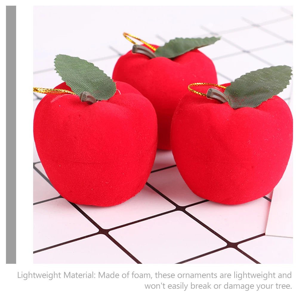 

36pcs Christmas Hanging Ornaments Foam Apple Decorations Lightweight Festival Hanging Props For Holiday Tree Adornments Xmas