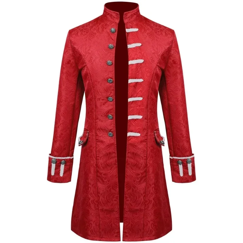 Mens Steampunk Medieval Vintage Jacket Halloween Cosplay Costume Retro Gothic Victorian Frock Coat Uniform for Men