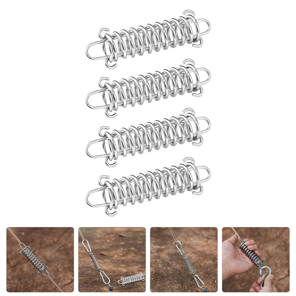 

4 Pcs Tent Spring Buckle Fixing Professional Rope Tensioner Multi-function Tightener Stainless Convenient Camping Accessories