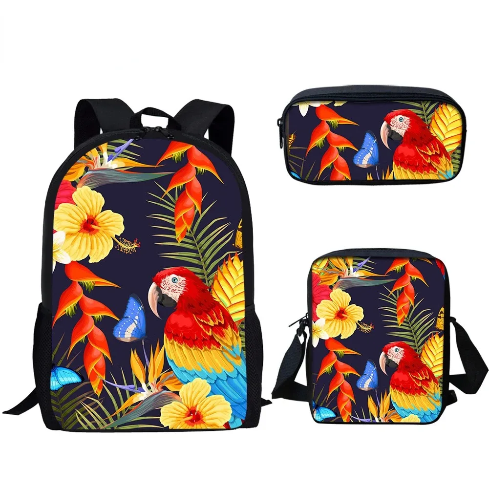 

Harajuku Floral Parrot 3D Printing Backpack Student School Backpack, Laptop Backpack, Tilt Shoulder Bag, Pencil Case, Popular,