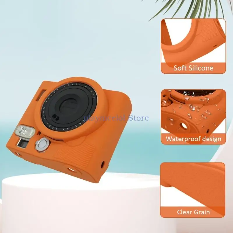 Étui pour appareil photo en silicone portable, housse de protection anti-poussière, anti-chute, coronavirus, adapté pour Instax Mini 90 Instants