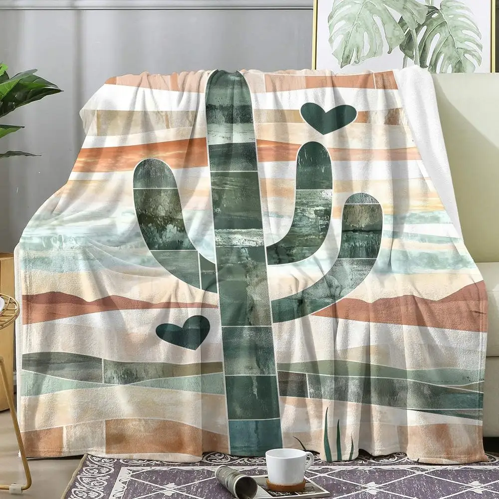 

Cactus Throw Soft Flannel AC Blanket Lightweight Summer Nap Throw Cozy Blanket for Sofa Bed Travel Home