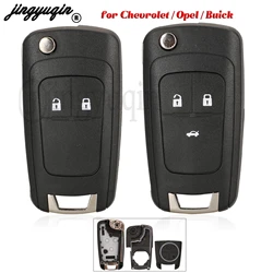 jingyuqin 2/3 Buttons Flip Folding Remote Car Key Shell Fob For 2020 Chevrolet Cavalier Aveo Fit Opel Buick HU100 Blade Key Case
