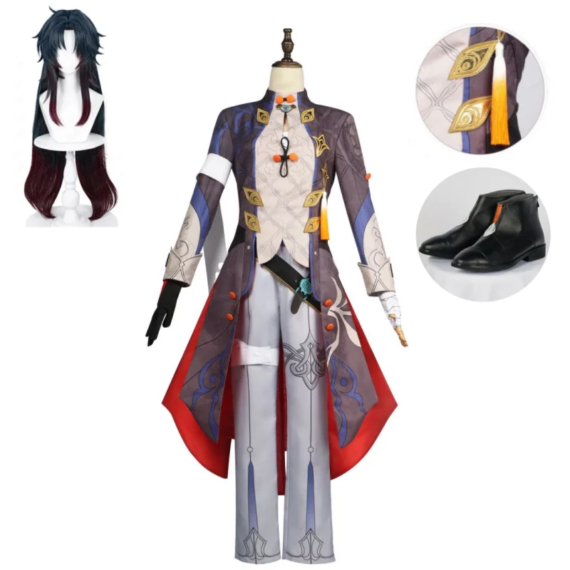 Lame Anime Cosplay Costume pour hommes, uniforme de carnaval, perruque, olympiques d'Halloween, jeu