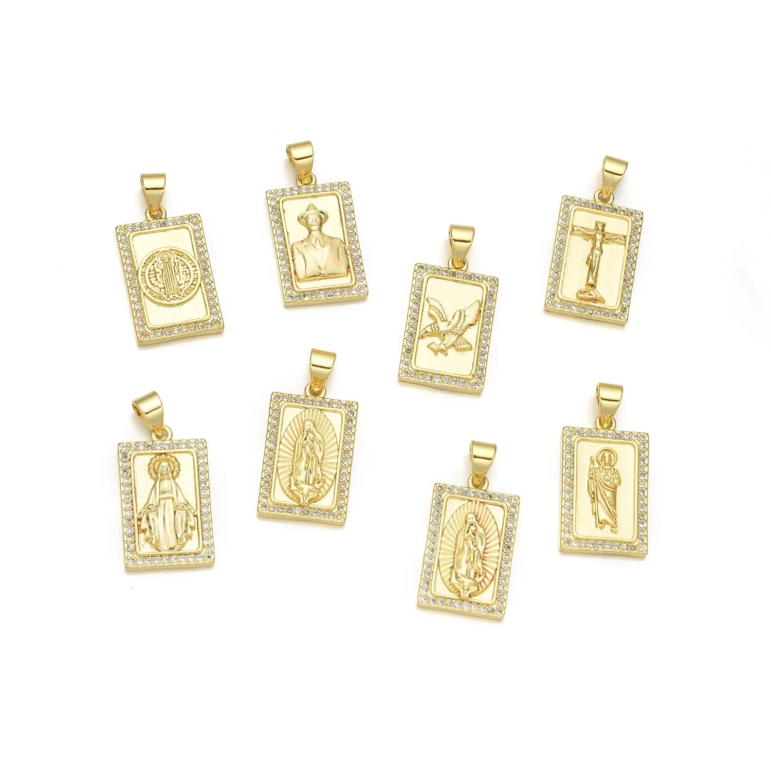 5pc European and American Style Madonna Portrait Cross Pendant Accessories DIY Pearl Necklace Jewelry Making Materials Wholesale