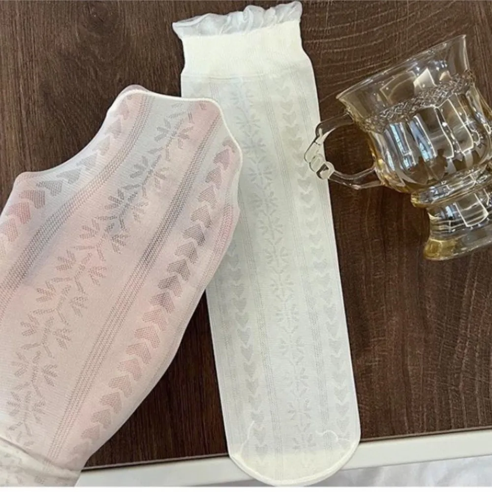 Meias Lolita Lace de madeira para crianças, meias transparentes para meninas, veludo respirável, fino, adorável, JK, novo, 3 pares/bolsa, verão