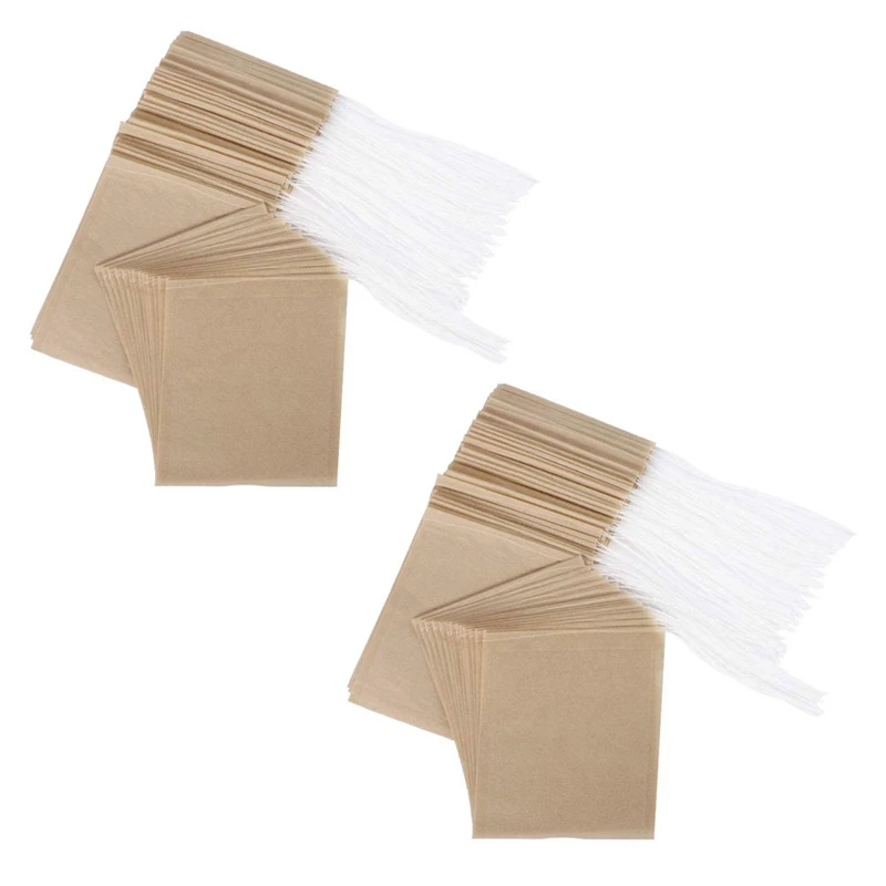 

600PCS Tea Filter Bags, Disposable Paper Tea Bag With Drawstring Safe Strong Penetration Unbleached Paper