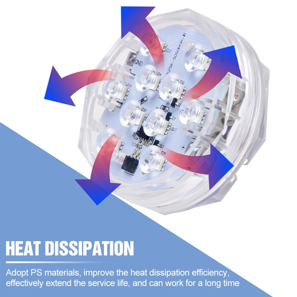 RGB 수영장 조명 LED 수중 램프 방수 웨딩 파티 꽃병 장식 크리스마스 야간 조명 AAA 배터리 구동