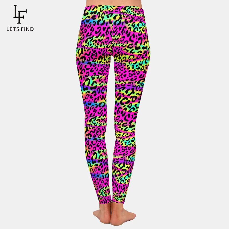 Letsfind sexy feminino 3d leopard grão imprimir leggings moda cintura alta aptidão elástica leggings venda quente