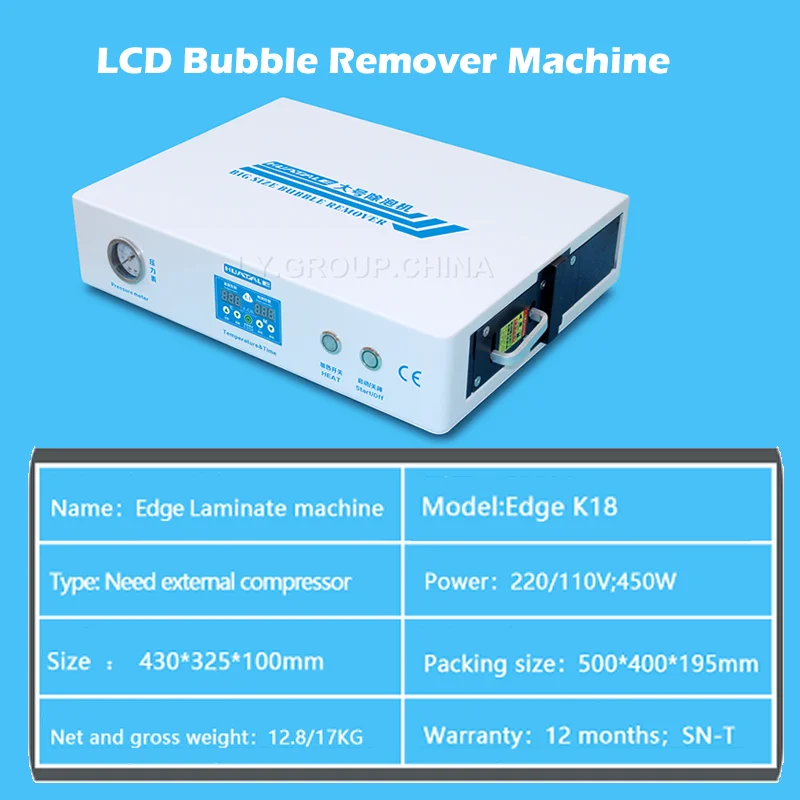 

LY HUATALE CP330 Big Size Max 13 Inch Air Bubble Remover High Pressure LCD Refurbishment Defoaming Machine For iPhone Samsung