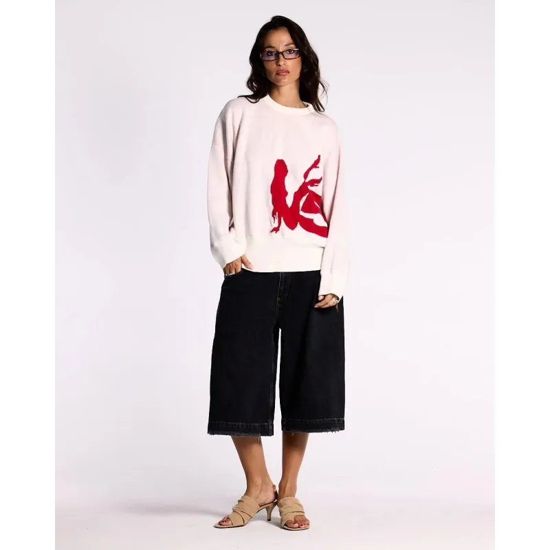 

2025 European and American autumn and winter street fashion brand Harajuku embroidery warm trend comfortable sweater