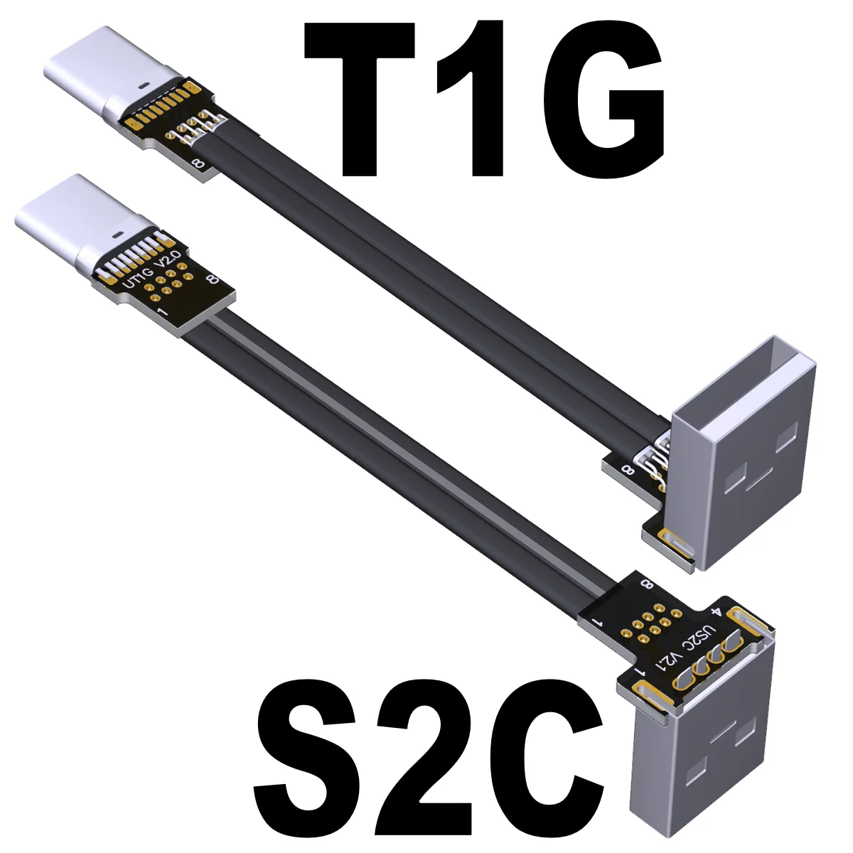 5A USB 2.0 Type a to Type C Extension Cable 90 Fold Slim Flat Flexible Charge Shield FPV Ribbon Cable 480Mbps
