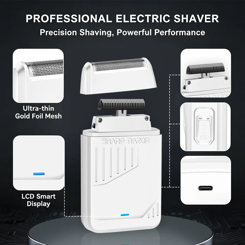 HIENA 2/4pcse Professional Hair Clipper Set Shaver and Nose Hair Trimmer Electric Hair cutting machine black and White Home Appliances Electric Clippers for Hair Salons—Men's Gift