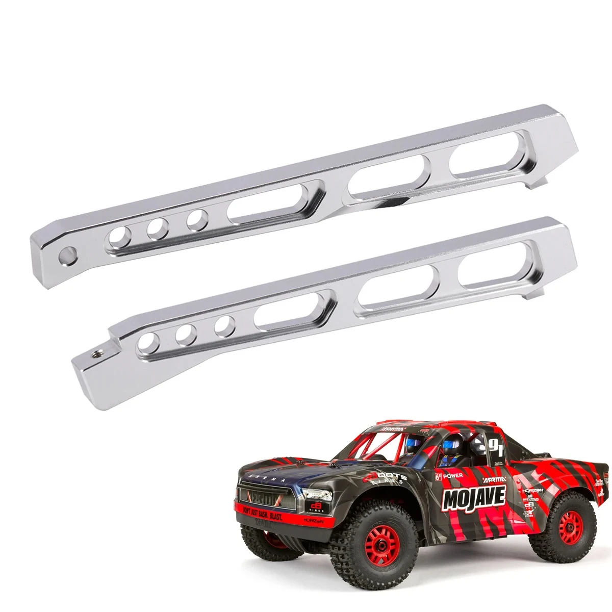 Aluminum Alloy Front Rear Chassis Brace Set for ARRMA 1/7 MOJAVE 6S BLX 4WD Desert Truck ARA320620 Upgrade Parts