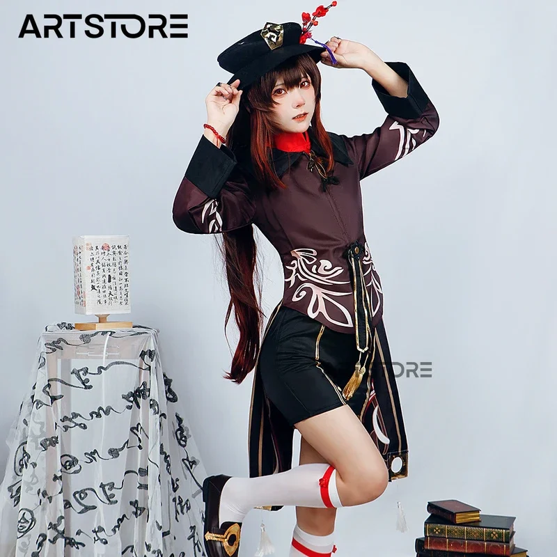 Genshinimpact Hutao disfraz de Cosplay, uniforme, peluca, juego de Anime, Hu Tao, estilo chino, Disfraces de Halloween para mujer