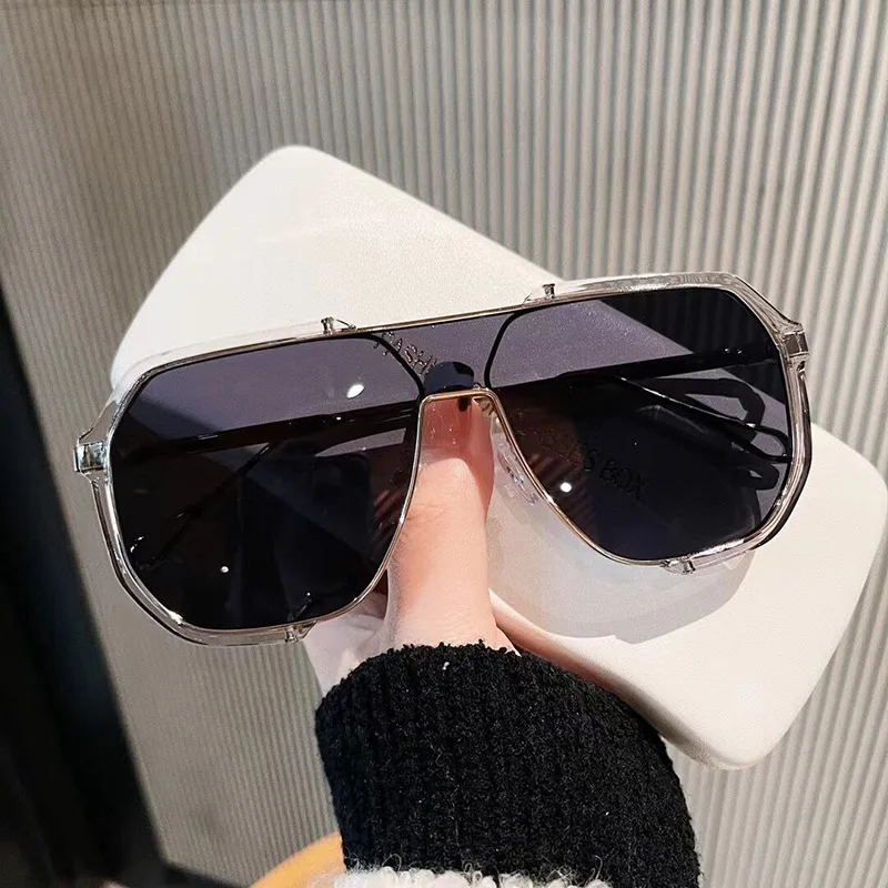 Übergroße Sonnenbrille Frauen neue einzigartige einteilige Mode Sonnenbrille für Männer uv400 Punk Brille Trend weibliche Brillen