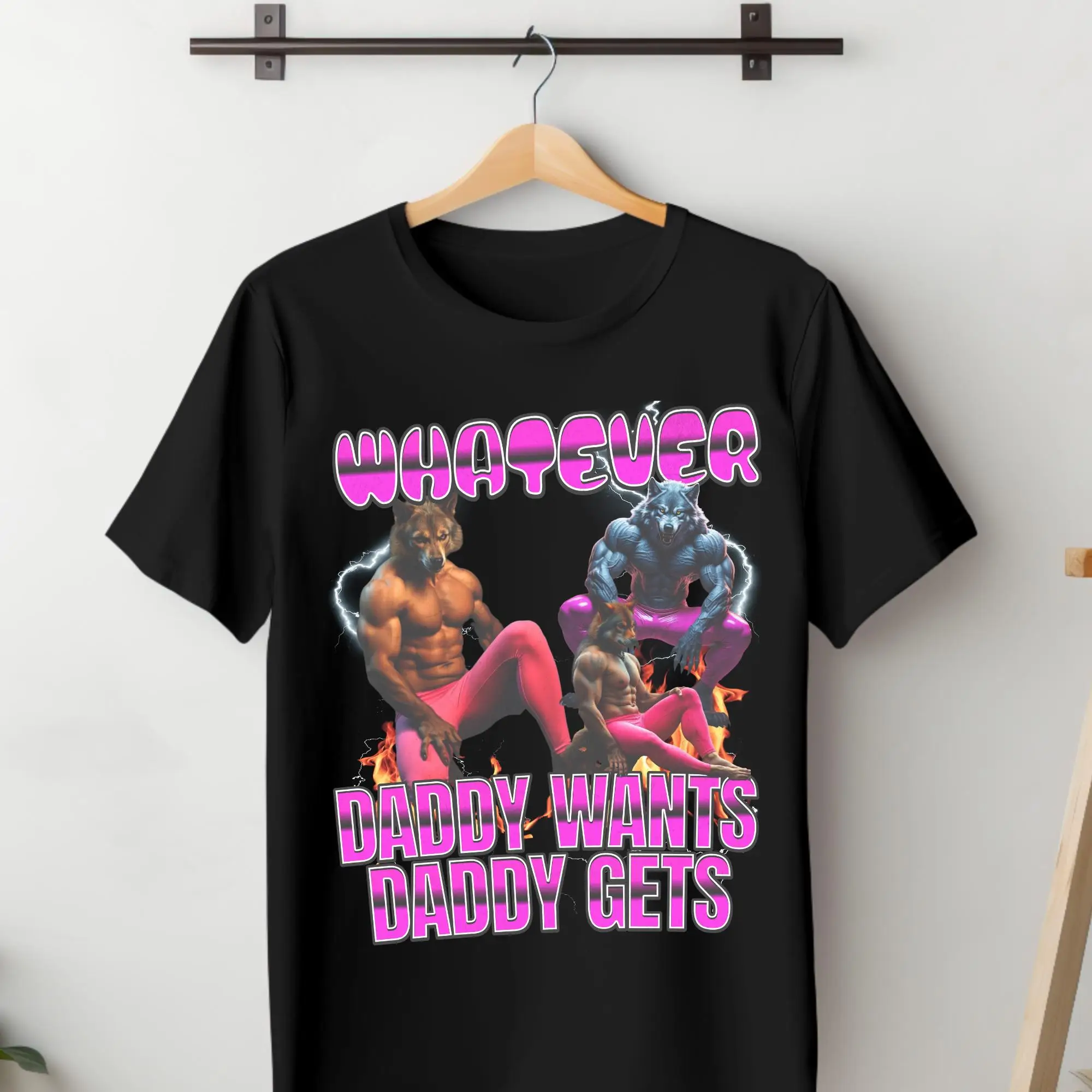 قميص Werewolf Meme المضحك: تي شيرت صيفي برسومات فكاهة للبالغين للرجال والنساء تي شيرت فضفاض وجيد التهوية