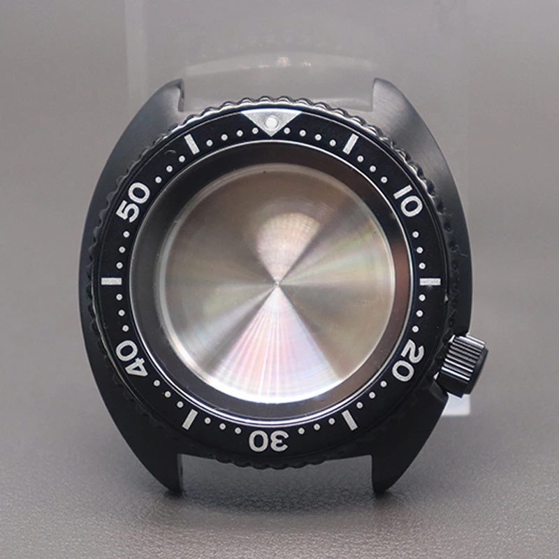 

45mm Men Watch Case With chapter Ring For Mod Turtle Abalone parts for Seiko NH35 NH36 Movement Sapphire Glass 100m Waterproof