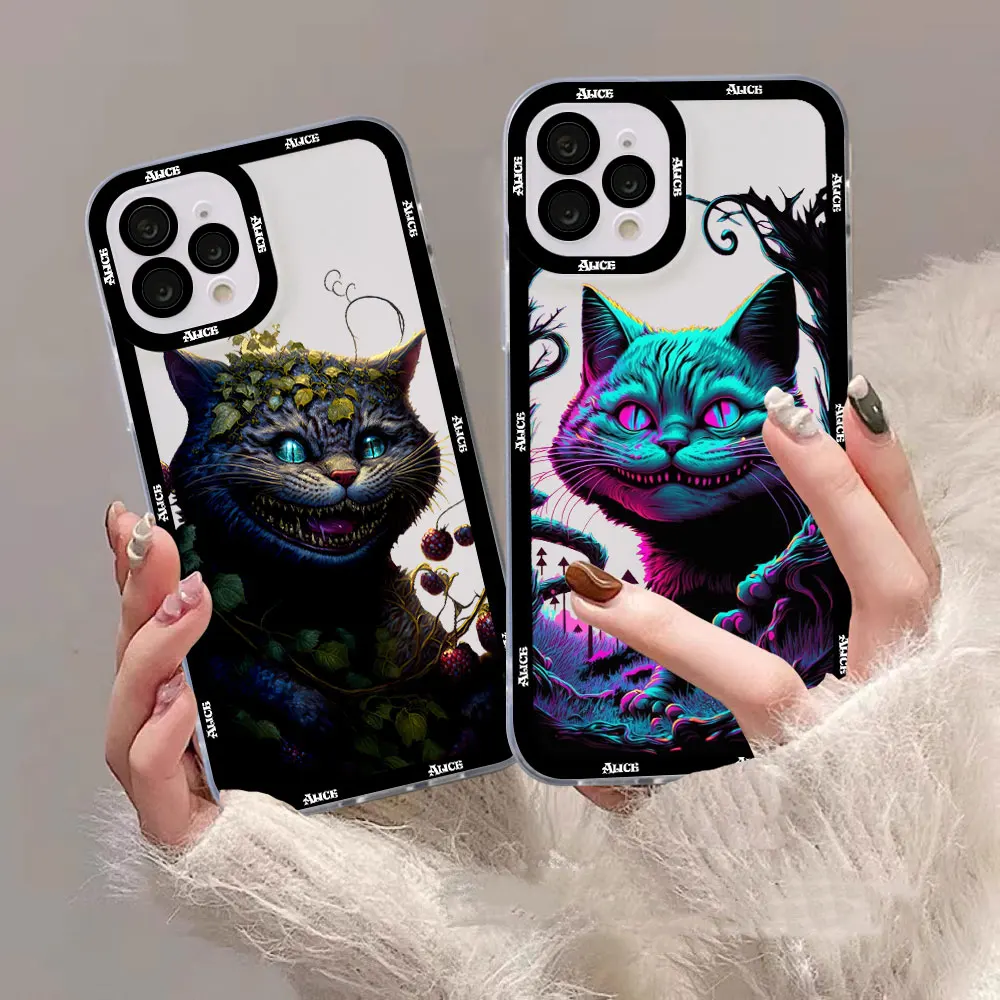 Cheshire Cat Alice in Wonderland For iPhone 11 Case For iPhone 14 15 Pro Max Cases 13 12 Mini Pro XS Max 8 7 Plus XR X SE Cover