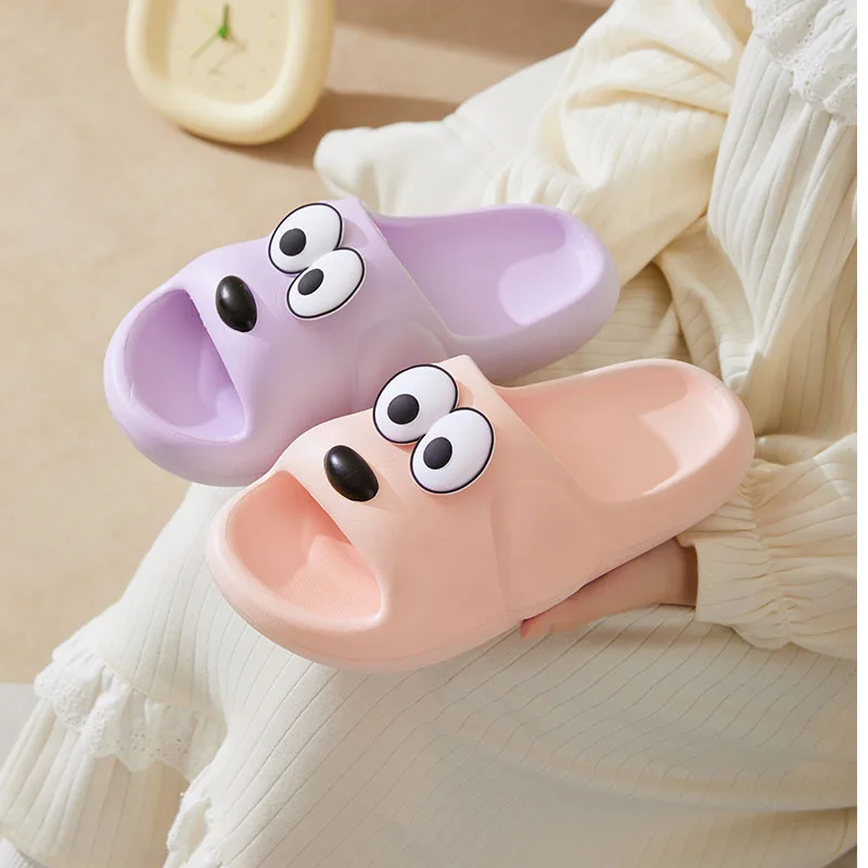 2023 Indoor Cotton Dog Slippers Flat Women Men Bathroom Slides Couples Summer Shoes Soft EVA Non-slip Funny Beach Flip Flops