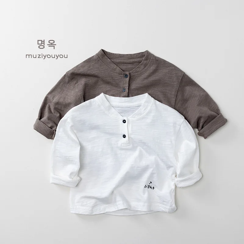 

Children's Bamboo Cotton Long-sleeved Printed Bottoming Shirt Autumn Clothes New Cotton Versatile T-shirt Children's Clothing