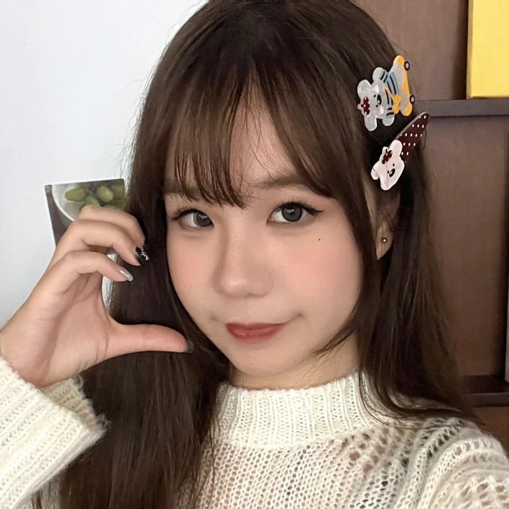 2 Pcs Fun Cartoon Hair Clip Set Sweet Style Puppy Hair Claw Clip Acrylic Rabbit Duckbill Clip Girl Hair Accessories