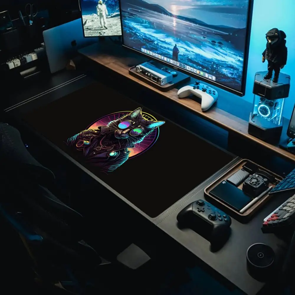 

Cyber ​​CatMouse Pad mouse pad anime Large Gaming Mouse Pad Keyboard Gamer Rubber Anti-wrinkle Non-slip Bottom Desk Mat
