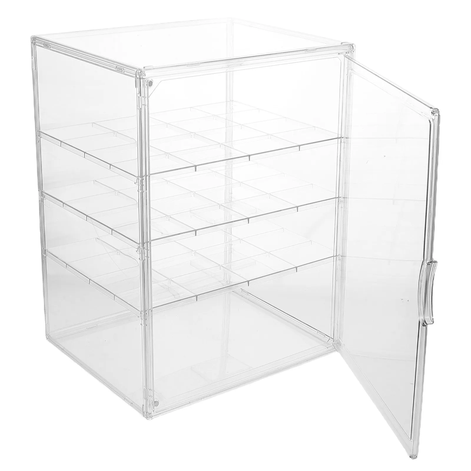 Adjustable Clear 4-Layer Pastry Display Case Countertop Cake Box Dessert Storage Container Bakery Food Display Case Transparent
