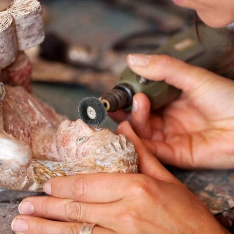 10 adet naylon Fiber Mini matkap aşındırıcı fırça döner fırça ile 3mm/2.35mm Shank Dremel döner aracı aksesuarları için Set