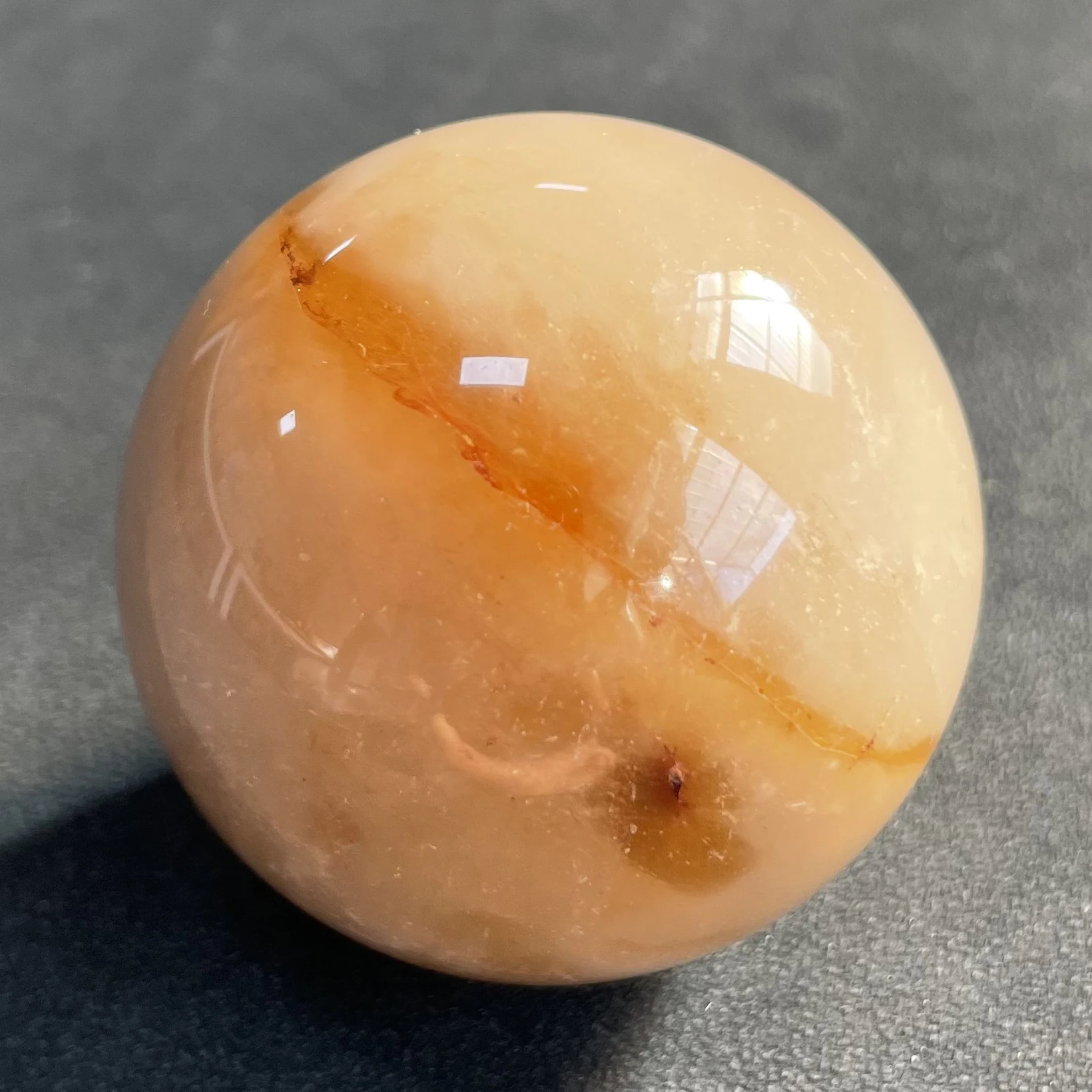 

137g Natural Stone Quartz Rutilated Sphere Polished Rabbit Hair Crystal Ball Decoration Rock Gift Reiki Healing B195