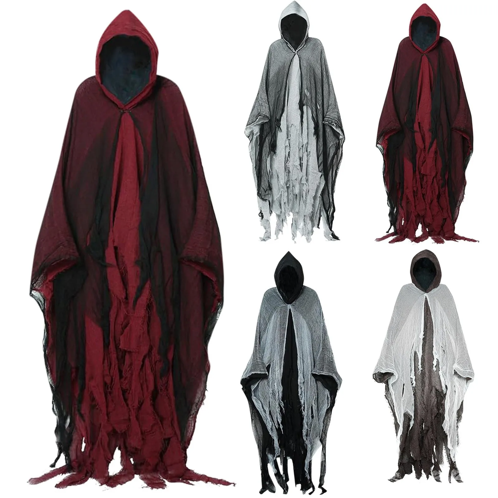 Halloween Adult Cloak Witch Cloak Grim Costume Costume Scary Prank Costume Props Sheer Cover up for Dresses Neck Scarf for Women