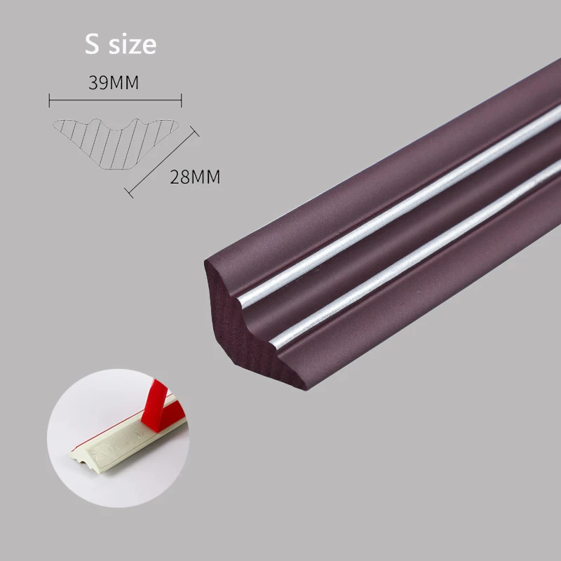 5M 3D Foam Wall Edge Strip Stickers Zelfklevende Waterdichte Plint Hoek Taille Lijn Plafond Rand Strip Home Decor