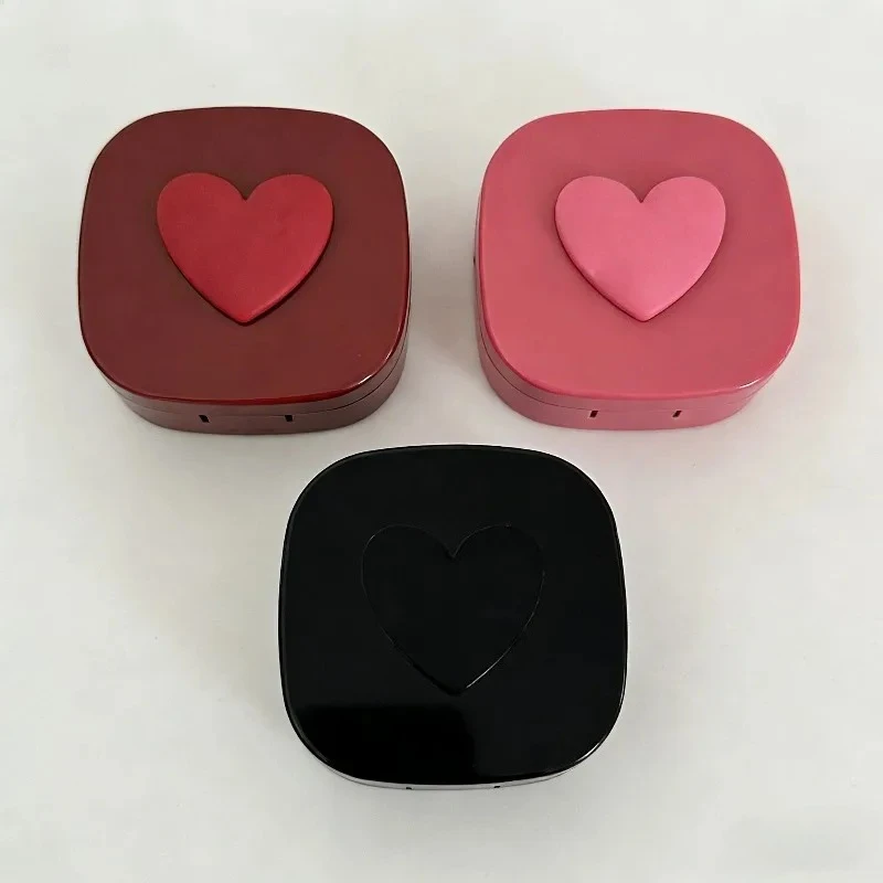 Heart Contact Lens Case with Mirror Mini Lovely Eyes Care Contact Lens Container Box Travel Kits Eyewear Accessories Organizer