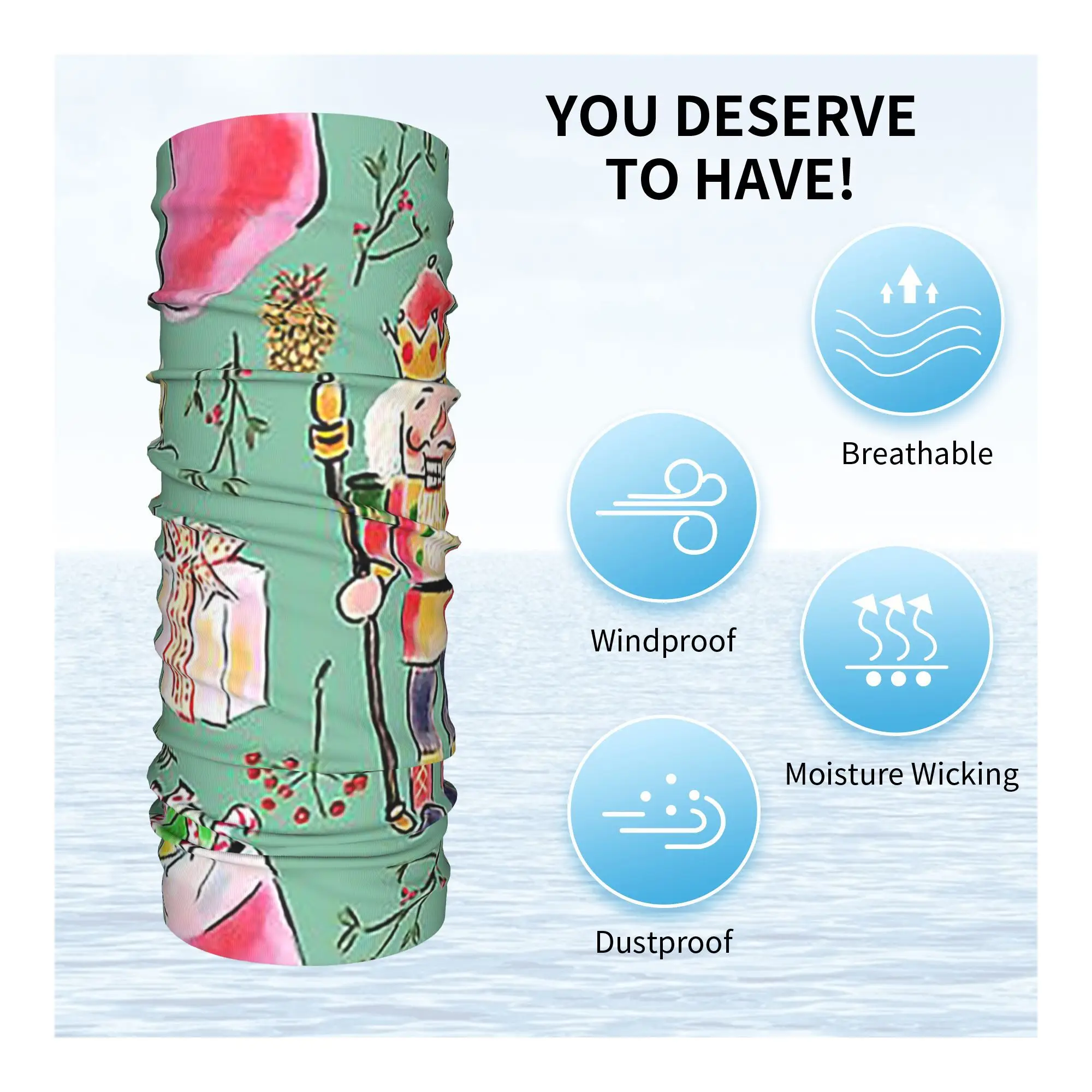 Рождественские Щелкунчики, звезды, балерина, скрипка, бандана, гетры, шарф с принтом, теплая повязка на голову для верховой езды для мужчин, женщин, взрослых