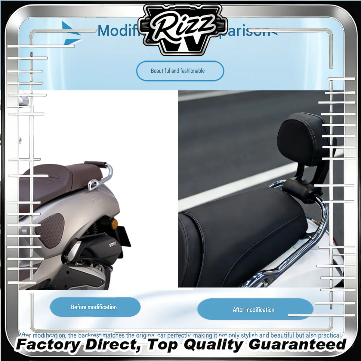 FOR OEM Bolt-On Sissy Bar Backrest NWF150 Rear Upgrade Exclusive Replacement Part for Original Grab Rail Motorcycle Accessory