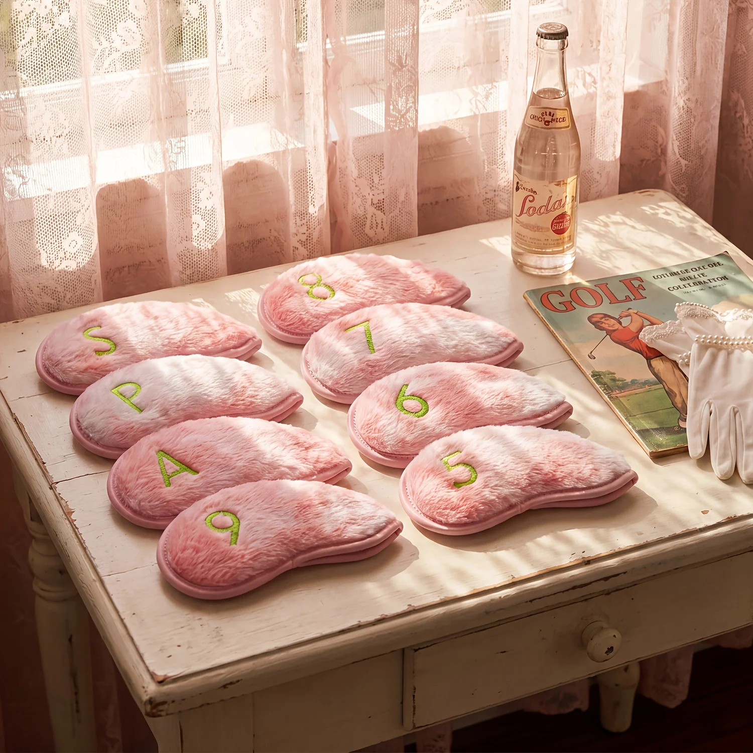8pcs Golf Headcovers -Pink Tie - P & C Home Textiles Usa 评论和价格