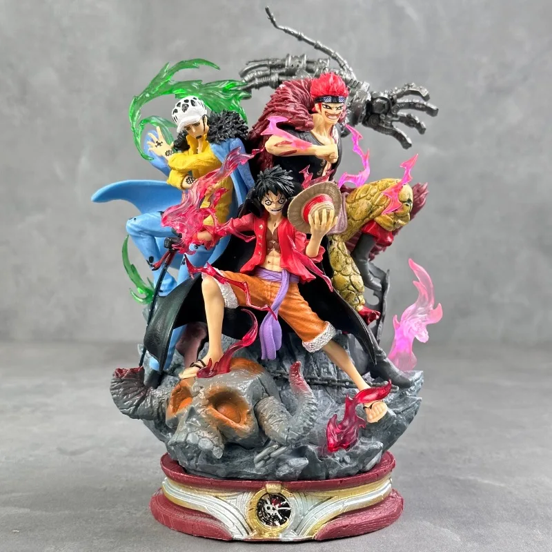 

Bandai One Piece Остров призраков Битва Супернова Три Соломенная шляпа капитана Луффи Наряд Сцена Статуя ручной работы