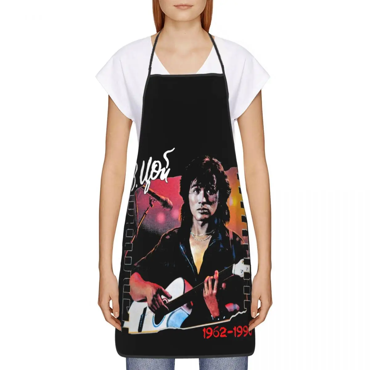 Vintage Viktor Tsoi Is Alive Bib Apron Men Women Unisex Kitchen Chef Russian Rock Band Legend Kino Tablier Cuisine for Cooking