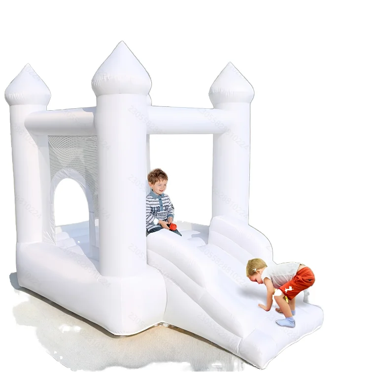 

White Outdoor Inflatable Bouncer Castle with Blower Inflatable Toys Including Bounce House
