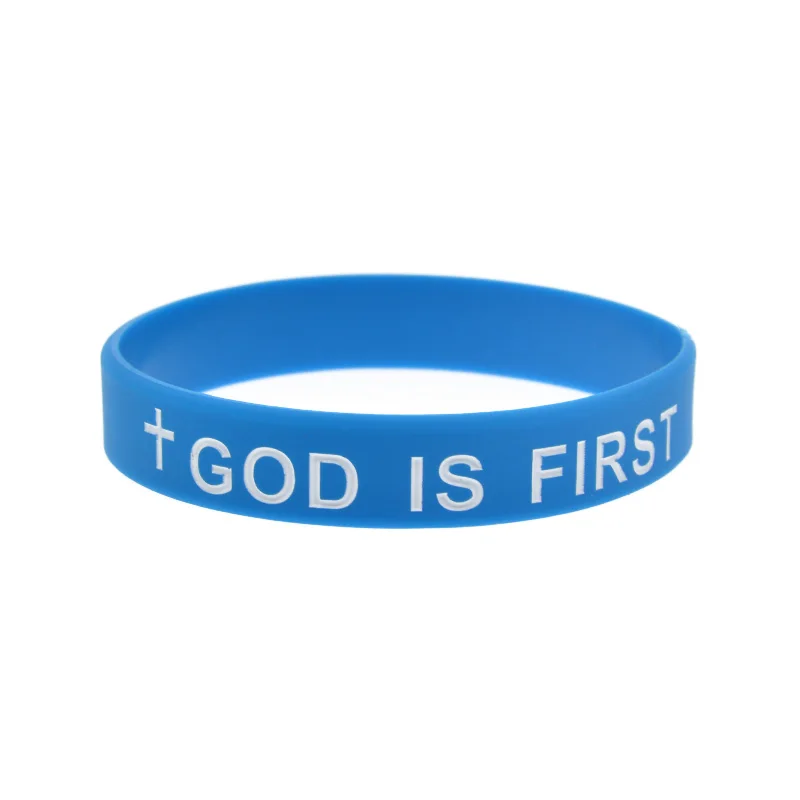50 Stück Jesus Silikon-Armband „Gott Ist Erst, Ich Bin Zweit“ Inspirierendes Armband Erwachsenengröße – Detail 4