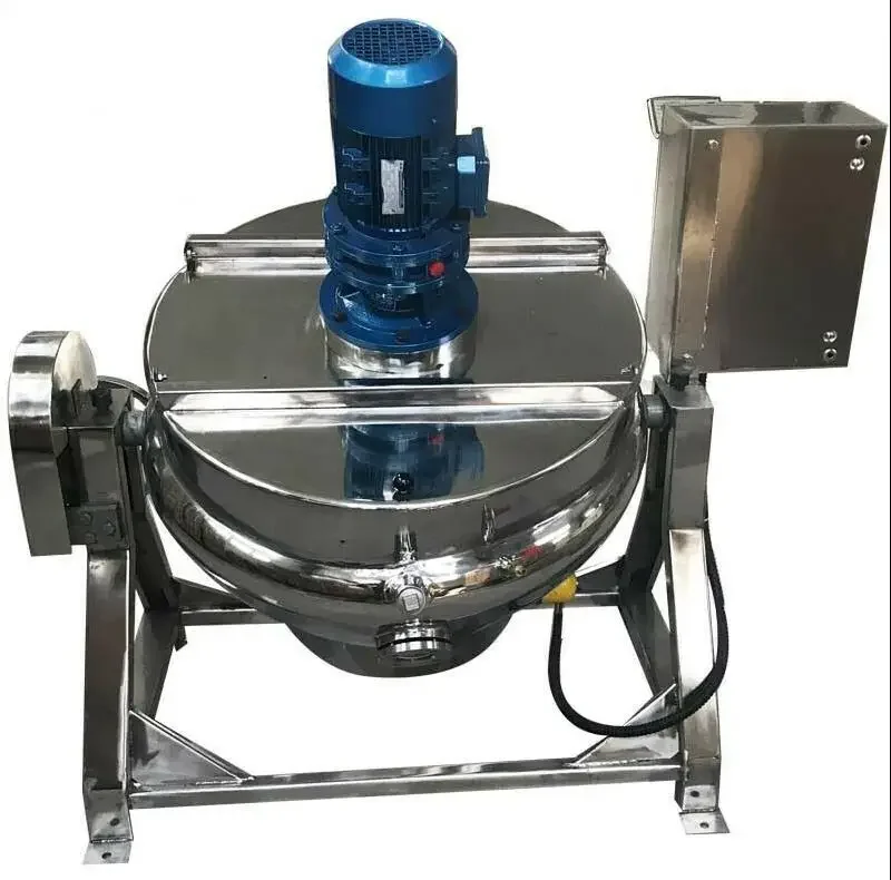 600 Liter Soup Stirring Stainless Steel Tilt Electric Steam Gas Heating Jacketed Cooking Kettle With Agitator