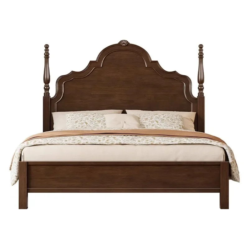 

American solid wood bed modern simple Anna bed 1.5M1.8M double bed retro French master bedroom high-end atmosphere