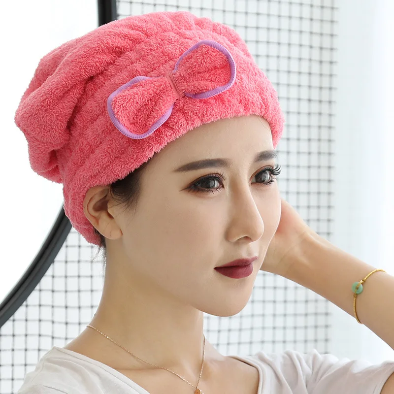 

6 Colors Microfiber Solid Quickly Dry Hair Hat Hair Turban Women Girls Ladies Cap Bathing Drying Towel Head Wrap Hat 2023