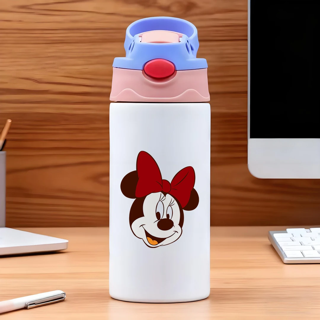 

Disney Minnie Mouse cartoon character 304 stainless steel cartoon straw cup children's water cup New Year gift